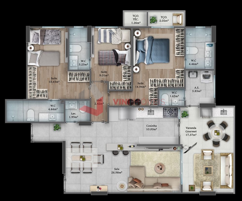 Apartamento em Canto Do Forte