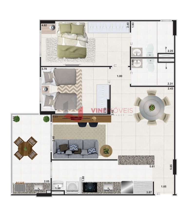 Apartamento em Nova Mirim